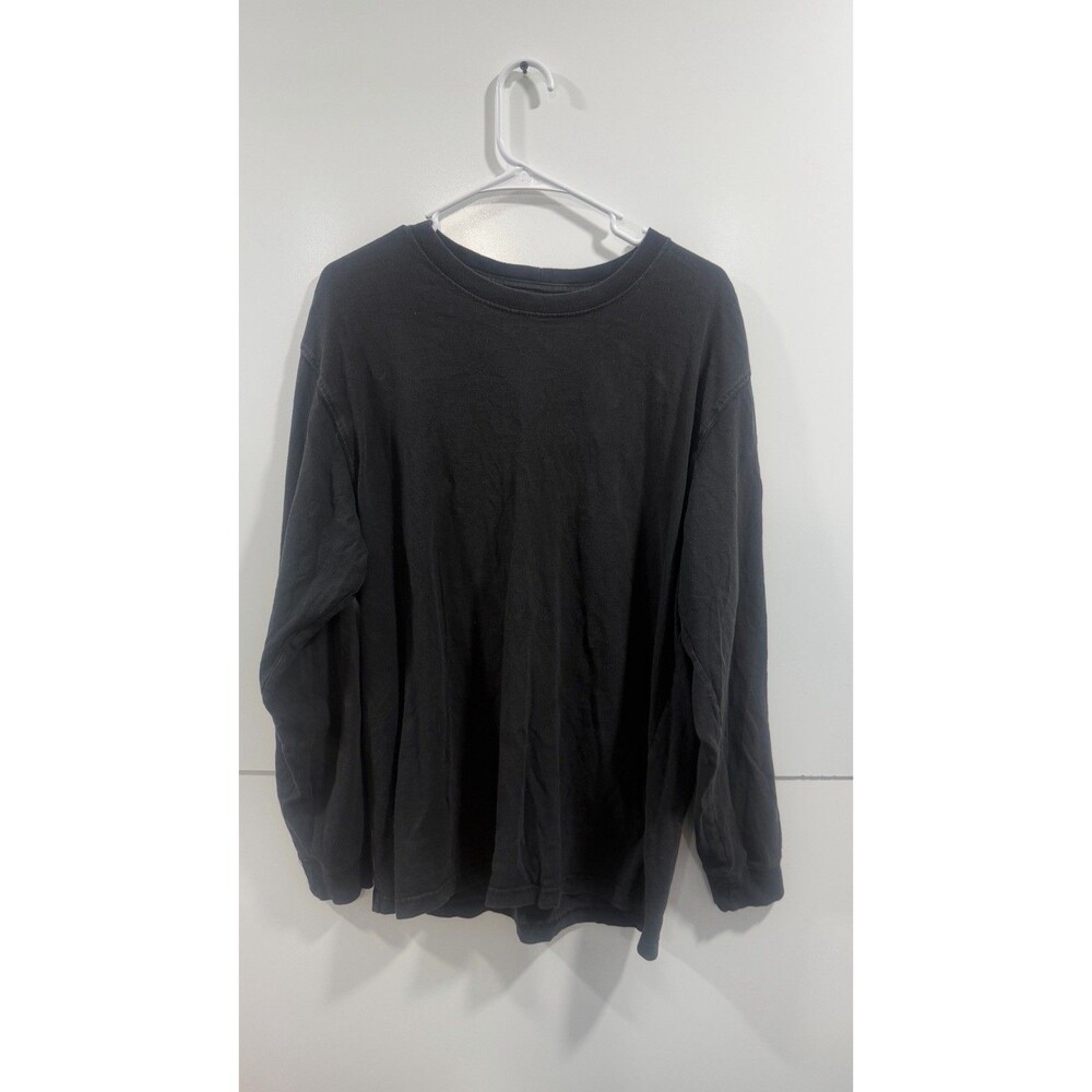 Carhartt/Men's Loose Fit Black Cotton Long Sleeve Shirt Logo Accent M
